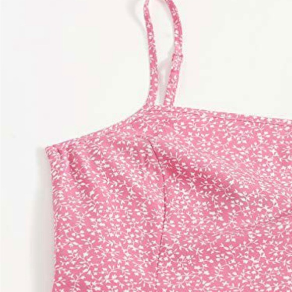 Chic Pink Floral Mini Dress, New, Size S - Picture 2 of 4